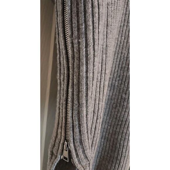 Vince Gray Wool Cashmere Blend Side-Zip Ribbed Turtleneck Sweater Small - Picture 3 of 8